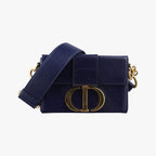 Dior 30 Montaigne Navy Leather Handbag