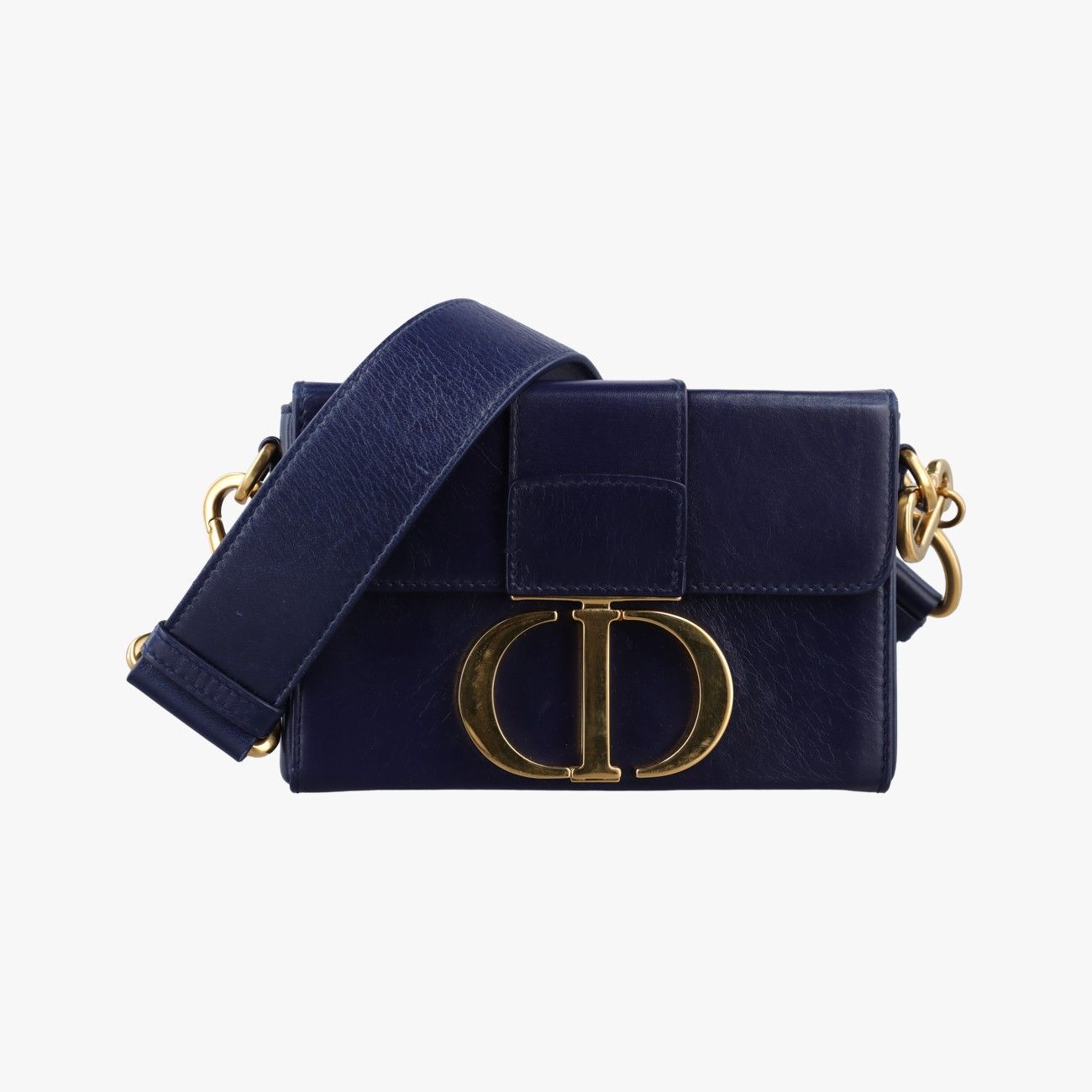 Dior 30 Montaigne Navy Leather Handbag