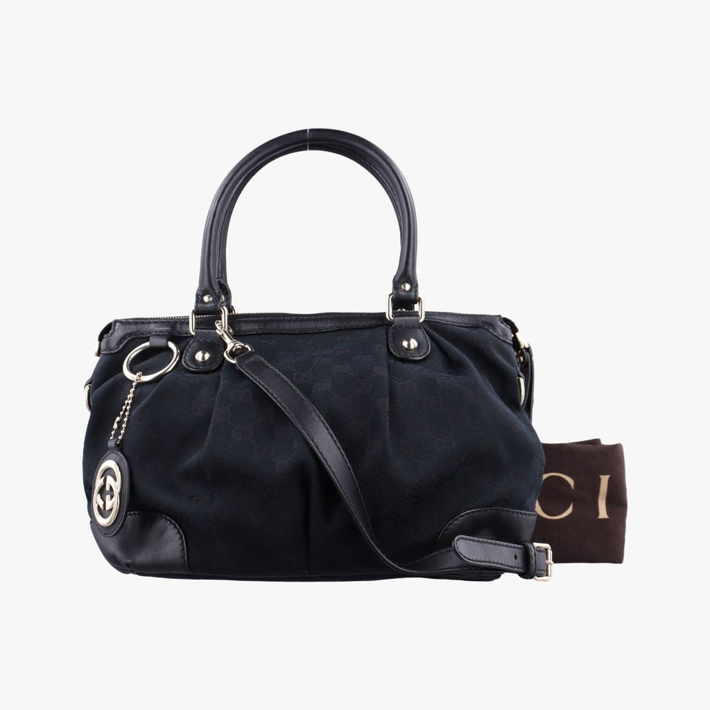 Gucci Sookie Black Canvas Leather