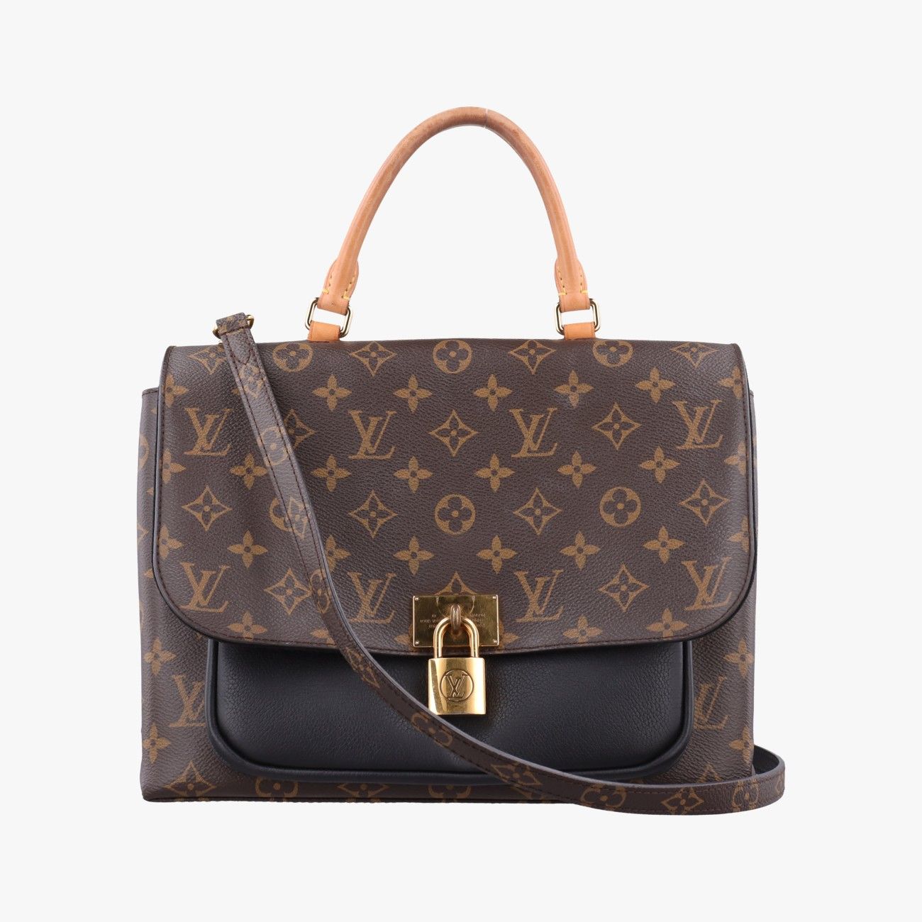 Louis Vuitton Marignan Monogram Brown Black Canvas Calfskin