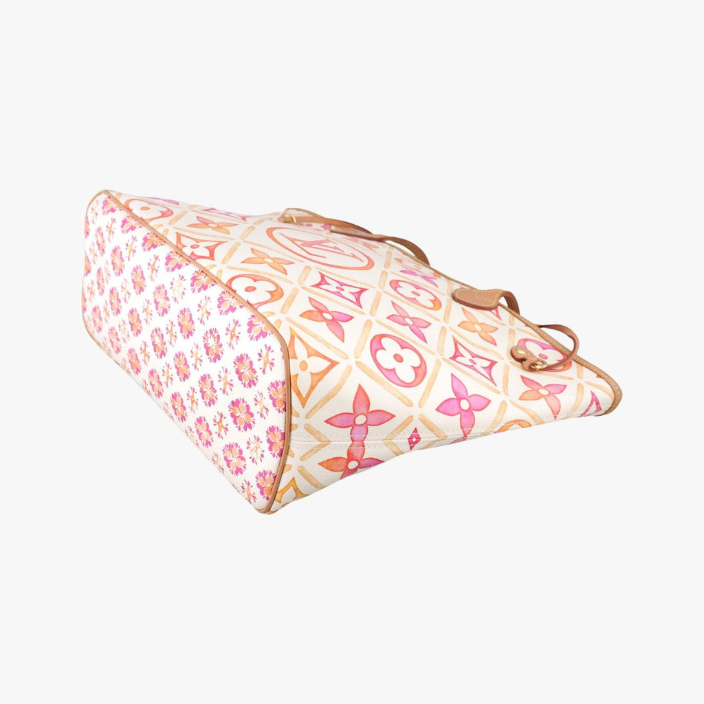 Louis Vuitton Neverfull MM Orange White Multicolor Monogram Tile Canvas — view 6
