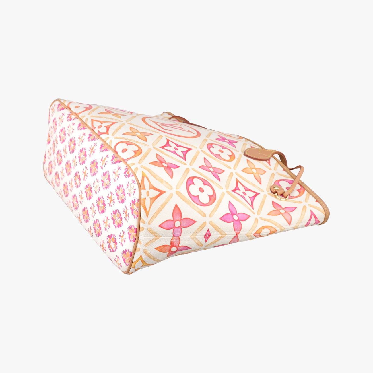 Louis Vuitton Neverfull MM Orange White Multicolor Monogram Tile Canvas — view 4