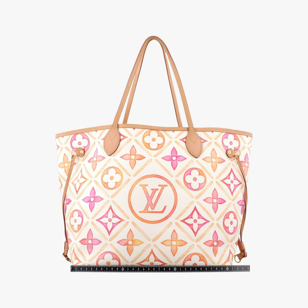 Louis Vuitton Neverfull MM Orange White Multicolor Monogram Tile Canvas — view 2