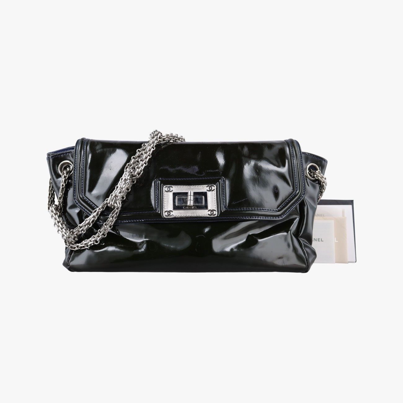 Chanel Chain Flap Bag Green Patent
