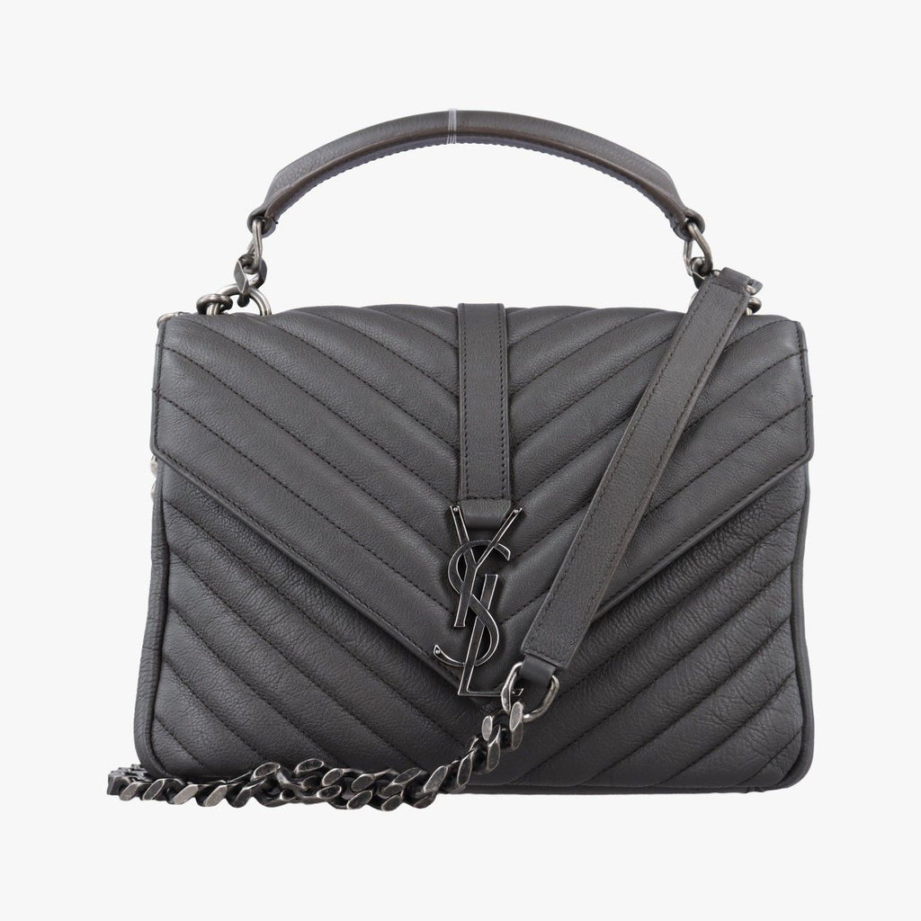 Saint Laurent Carre Gray Leather