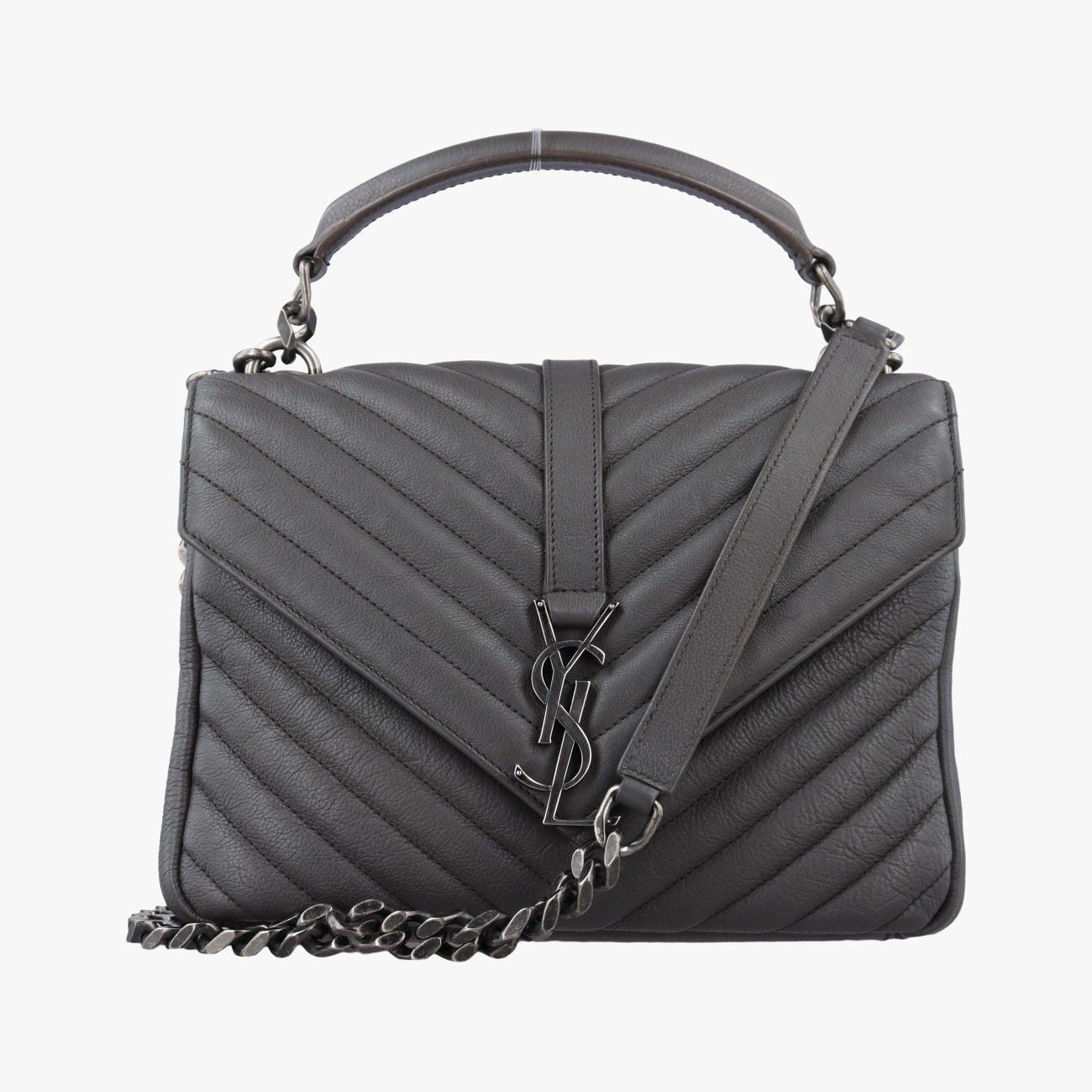 Saint Laurent Carre Gray Leather