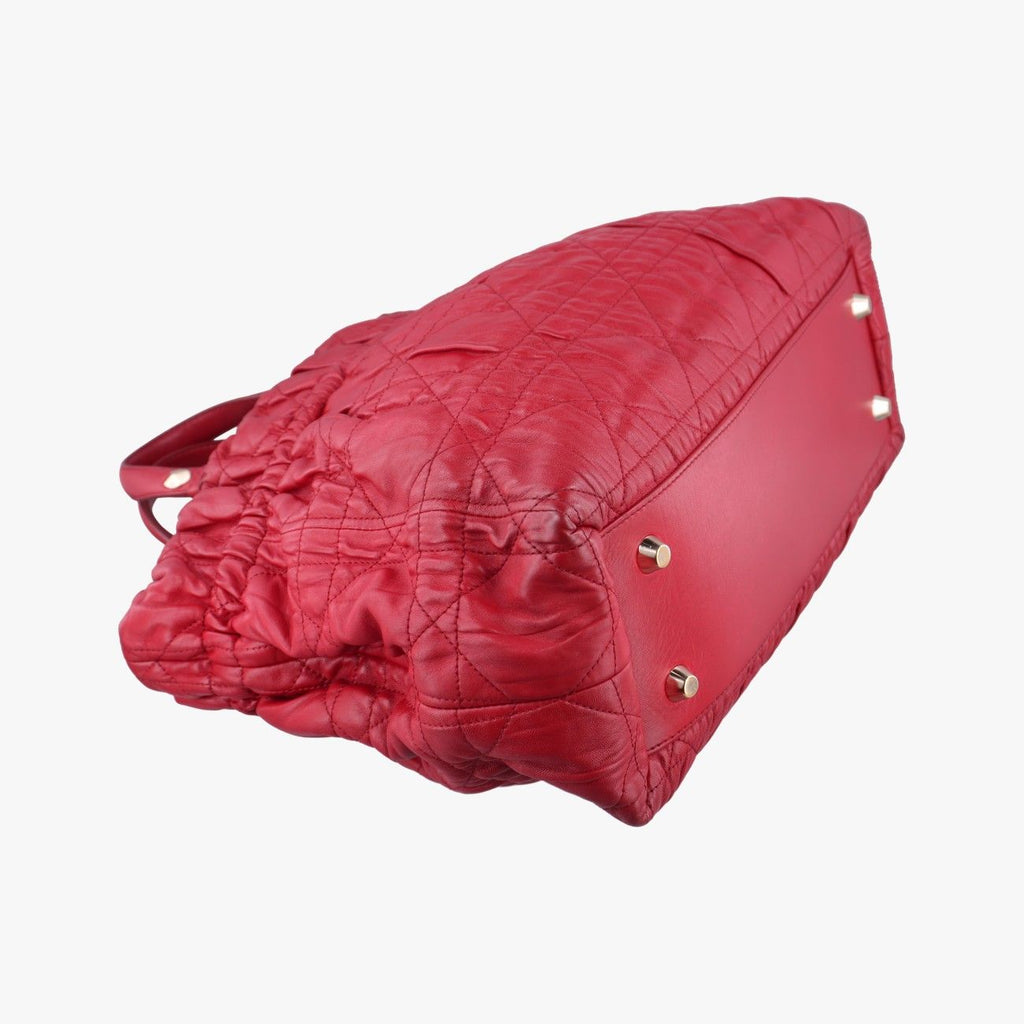 Dior Delice Gaufre Cannage Tote Bag Red Lambskin — view 5