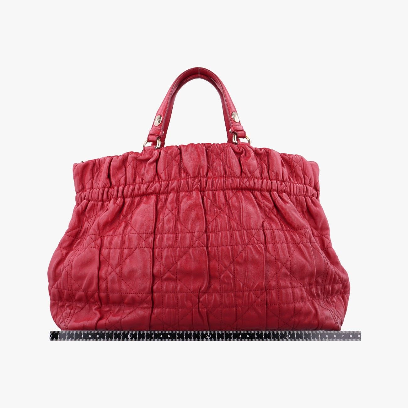 Dior Delice Gaufre Cannage Tote Bag Red Lambskin — view 2