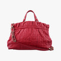 Dior Delice Gaufre Cannage Tote Bag Red Lambskin