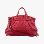 Dior Delice Gaufre Cannage Tote Bag Red Lambskin