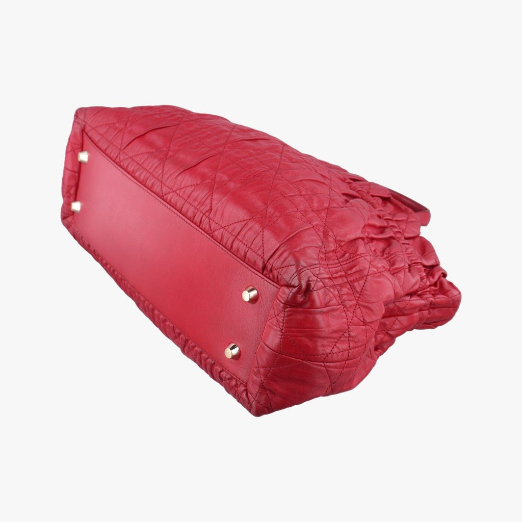 Dior Delice Gaufre Cannage Tote Bag Red Lambskin — view 4