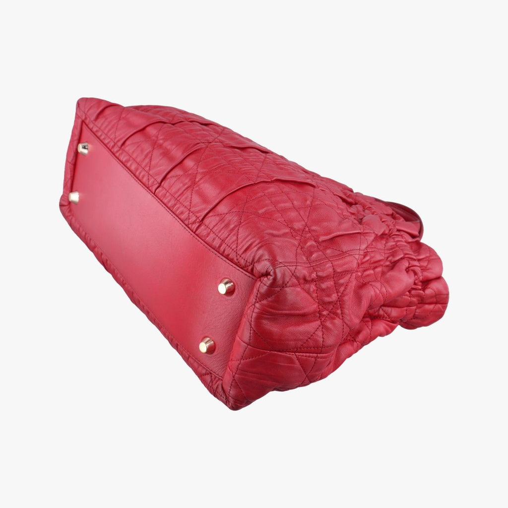 Dior Delice Gaufre Cannage Tote Bag Red Lambskin — view 6