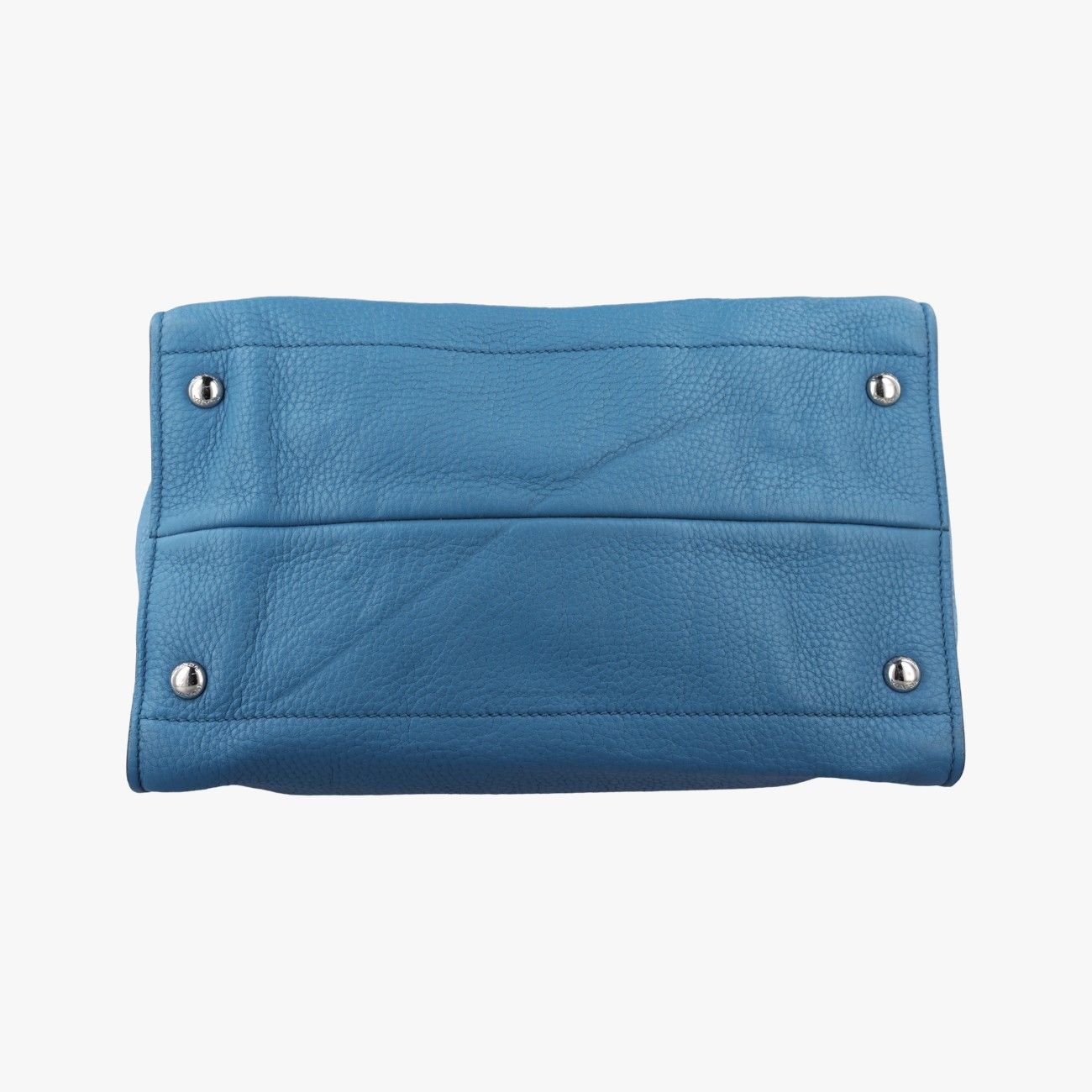 Prada Shopping Tote Bag Blue Leather 158 58 — view 3