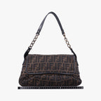 Fendi B Bag Zucca Brown Black Canvas Leather — view 2