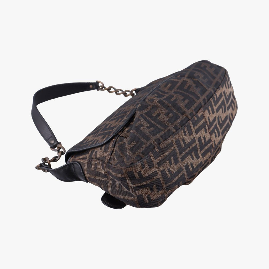 Fendi B Bag Zucca Brown Black Canvas Leather — view 7