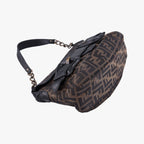 Fendi B Bag Zucca Brown Black Canvas Leather — view 5