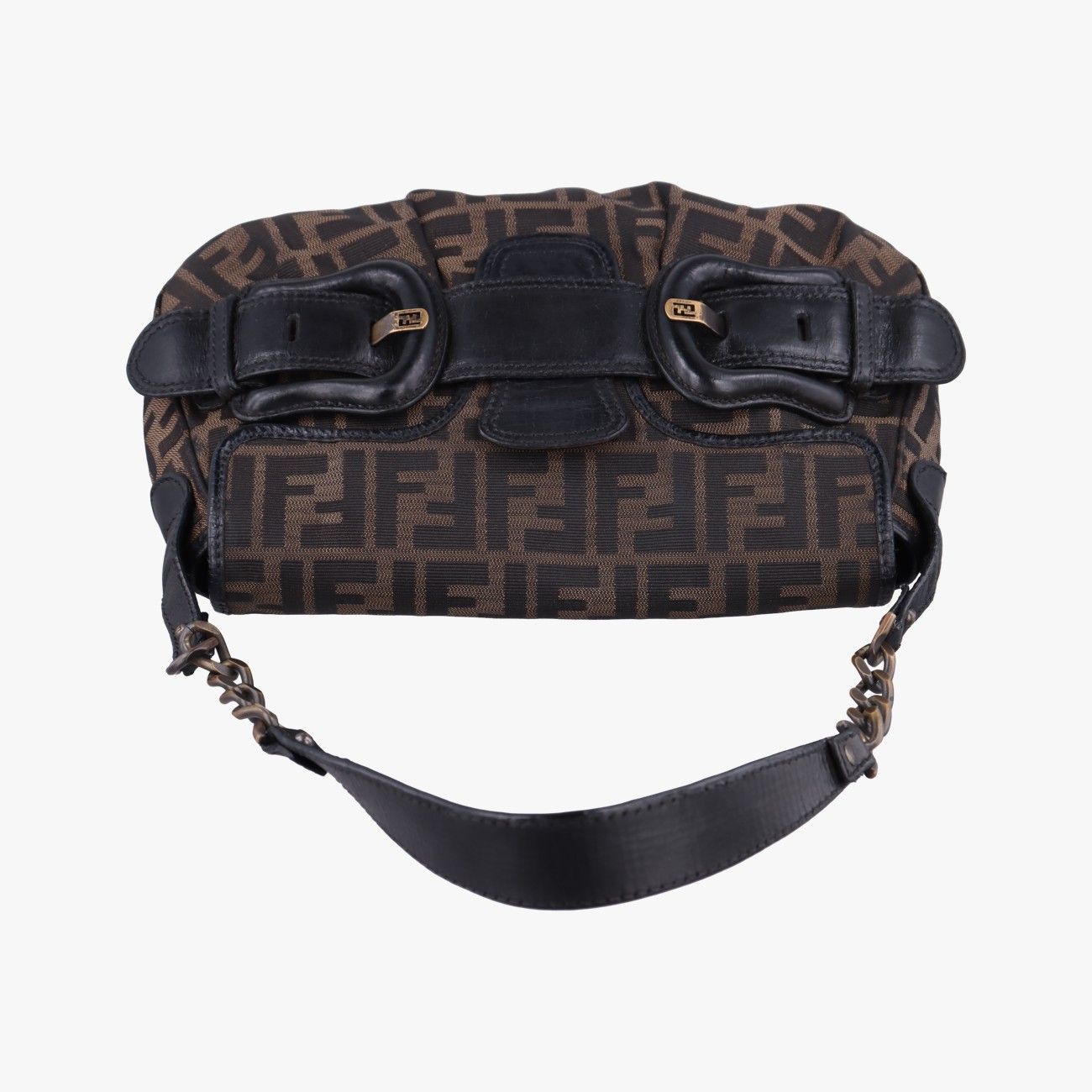 Fendi B Bag Zucca Brown Black Canvas Leather — view 8