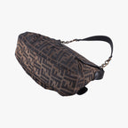 Fendi B Bag Zucca Brown Black Canvas Leather — view 6