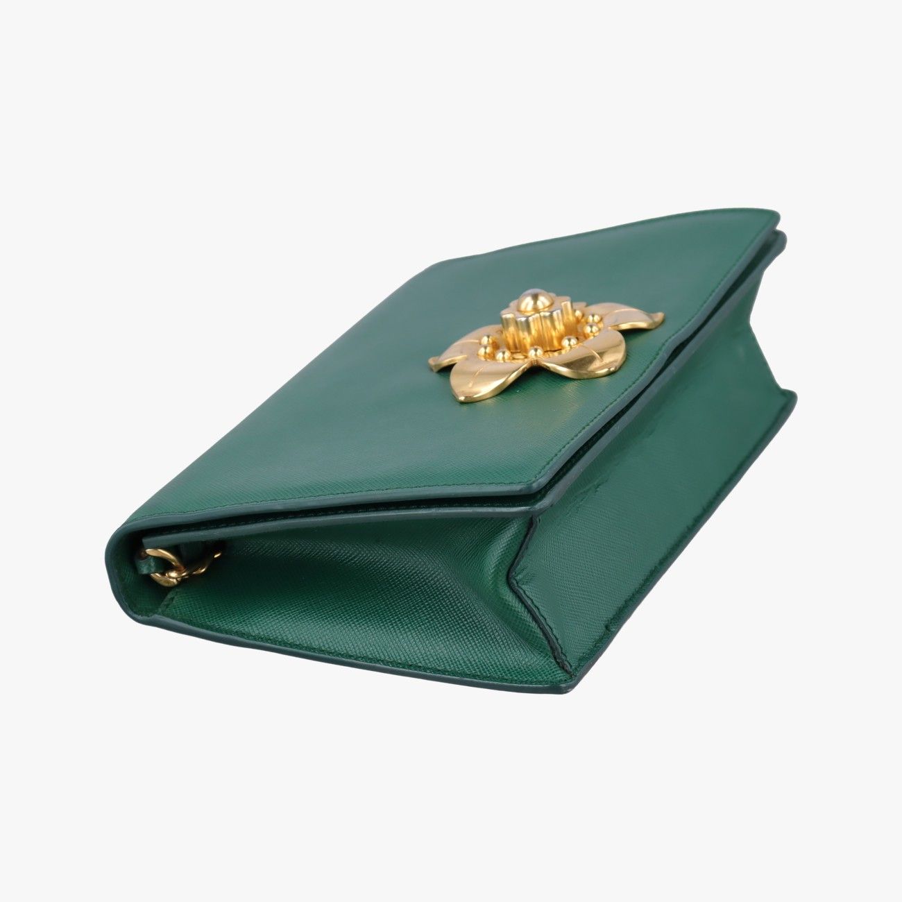 Prada Koror Chain Green Saffiano Leather 25 — view 5