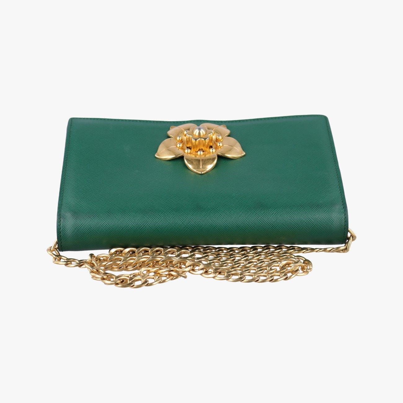 Prada Koror Chain Green Saffiano Leather 25 — view 8