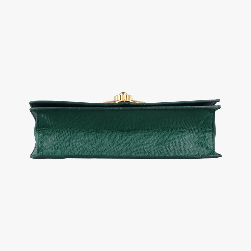 Prada Koror Chain Green Saffiano Leather 25 — view 3