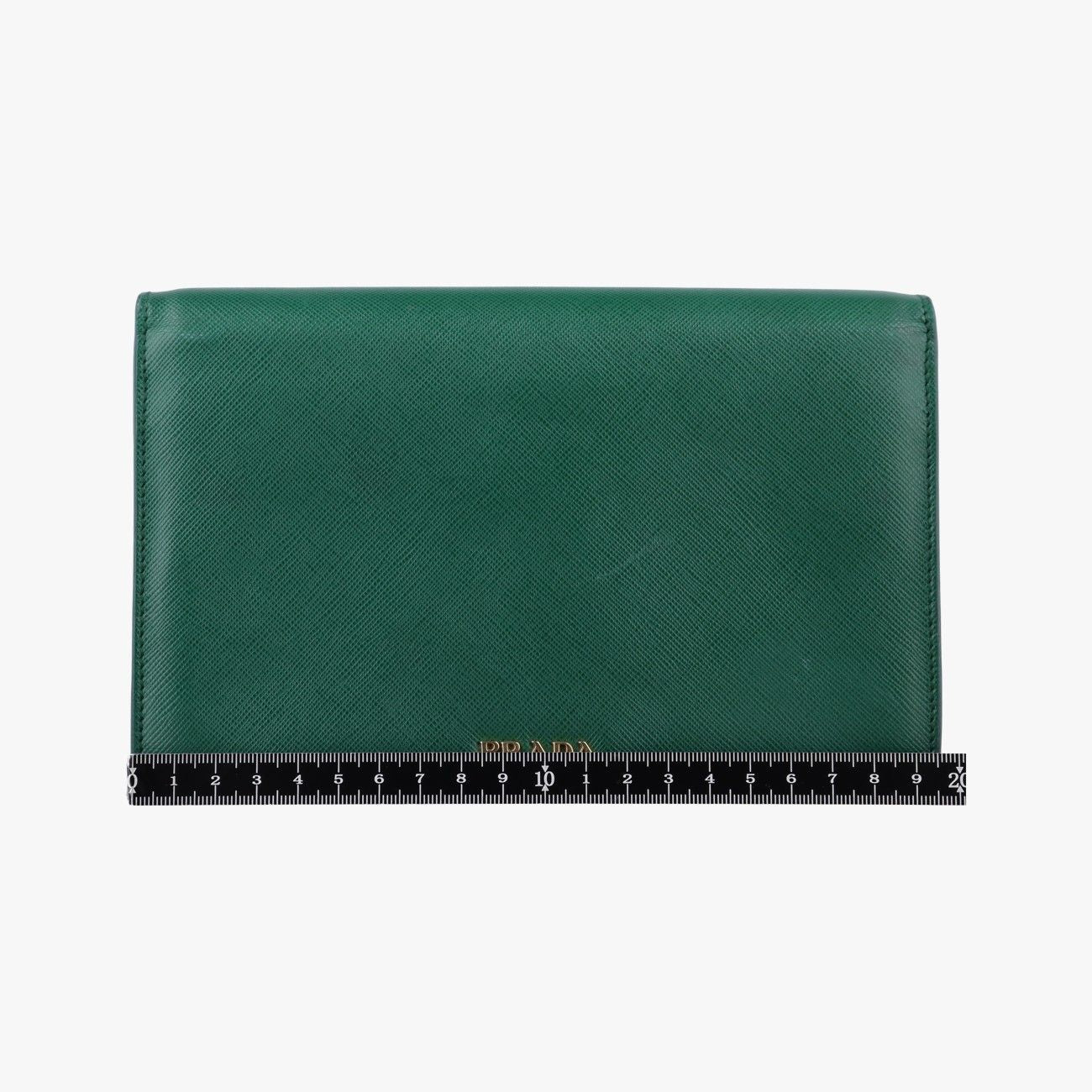 Prada Koror Chain Green Saffiano Leather 25 — view 2