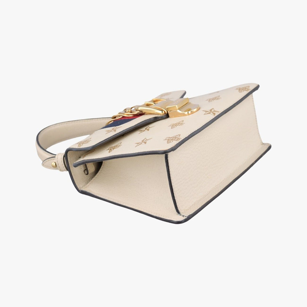 Gucci Sylvie White Leather Shoulder Bag — view 5