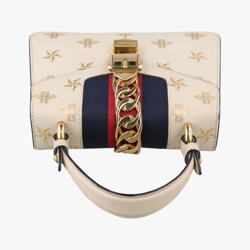 Gucci Sylvie White Leather Shoulder Bag — view 8