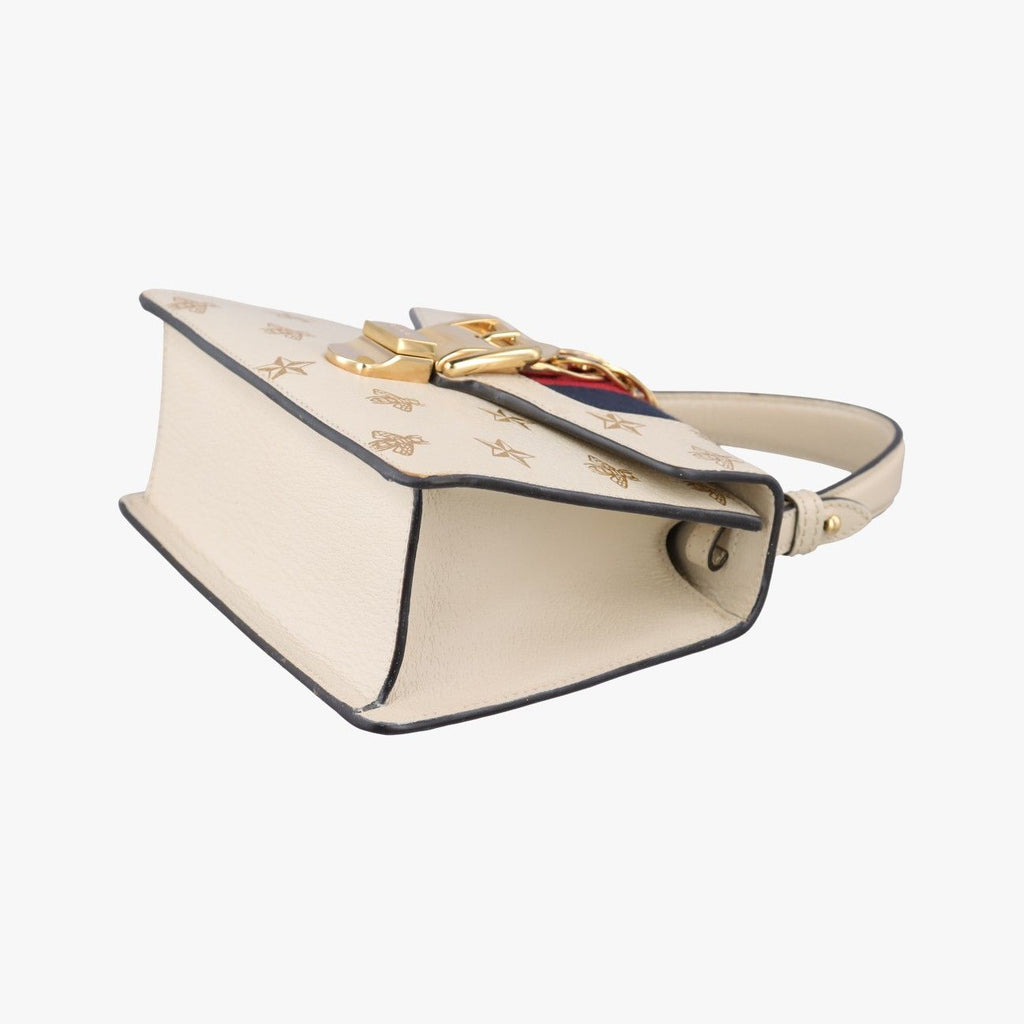 Gucci Sylvie White Leather Shoulder Bag — view 4