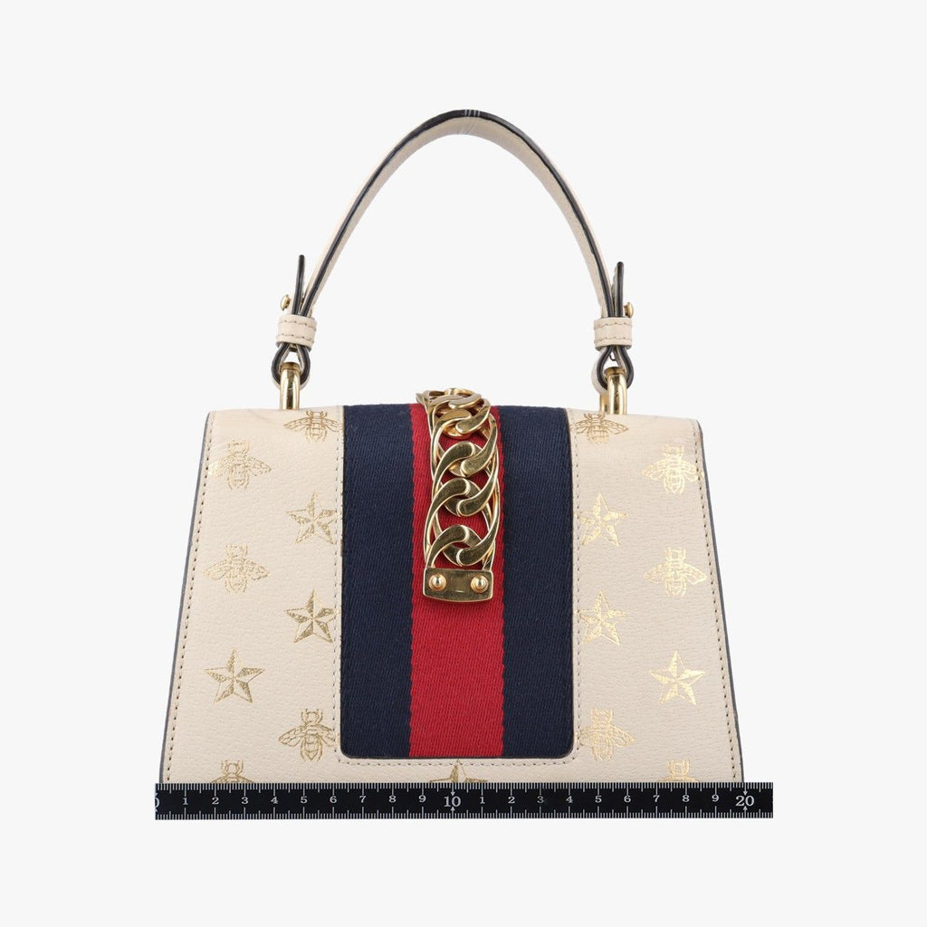 Gucci Sylvie White Leather Shoulder Bag — view 2