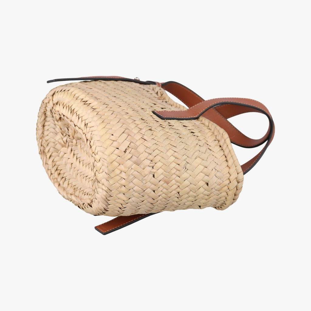 Loewe Basket Beige Brown Leather Raffia — view 6
