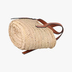 Loewe Basket Beige Brown Leather Raffia — view 6