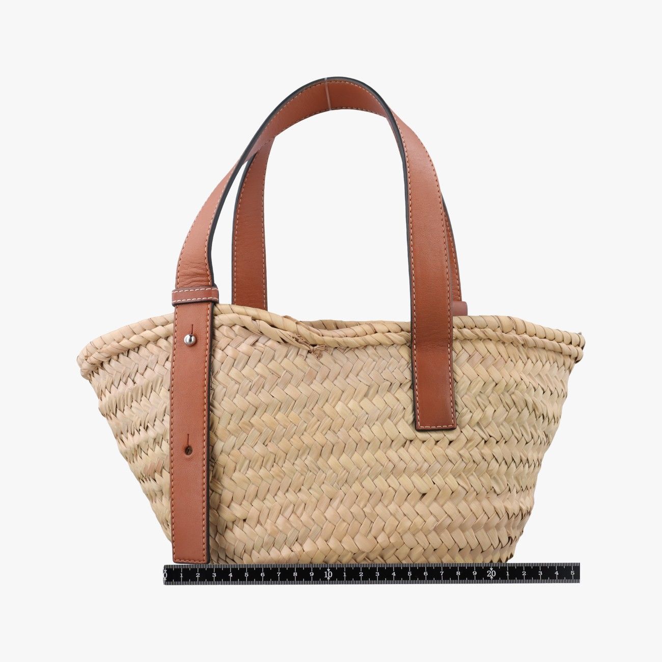 Loewe Basket Beige Brown Leather Raffia — view 2