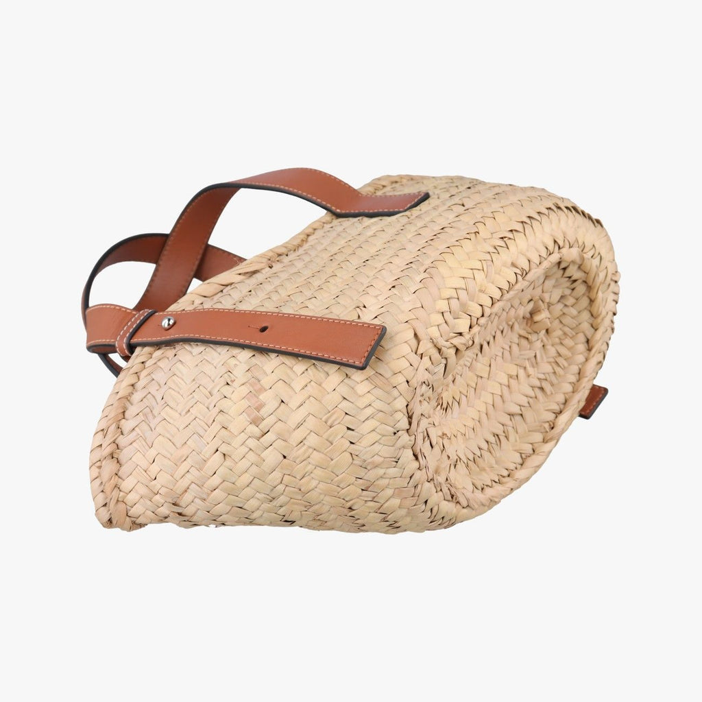 Loewe Basket Beige Brown Leather Raffia — view 7