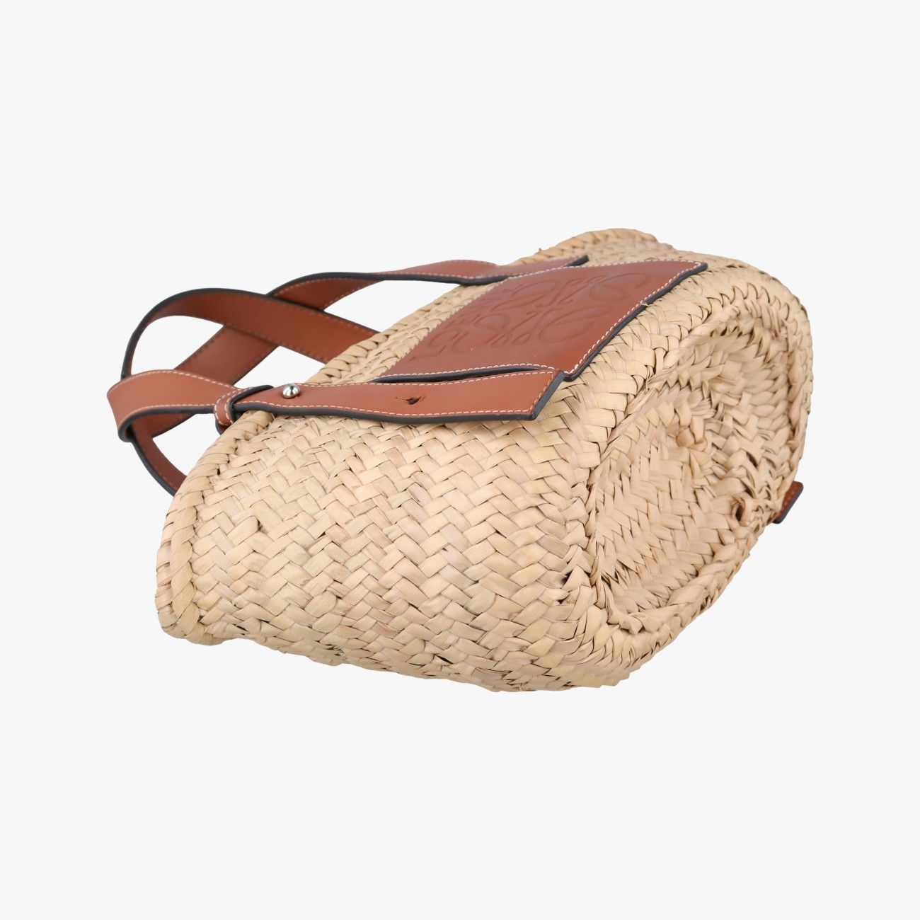 Loewe Basket Beige Brown Leather Raffia — view 5