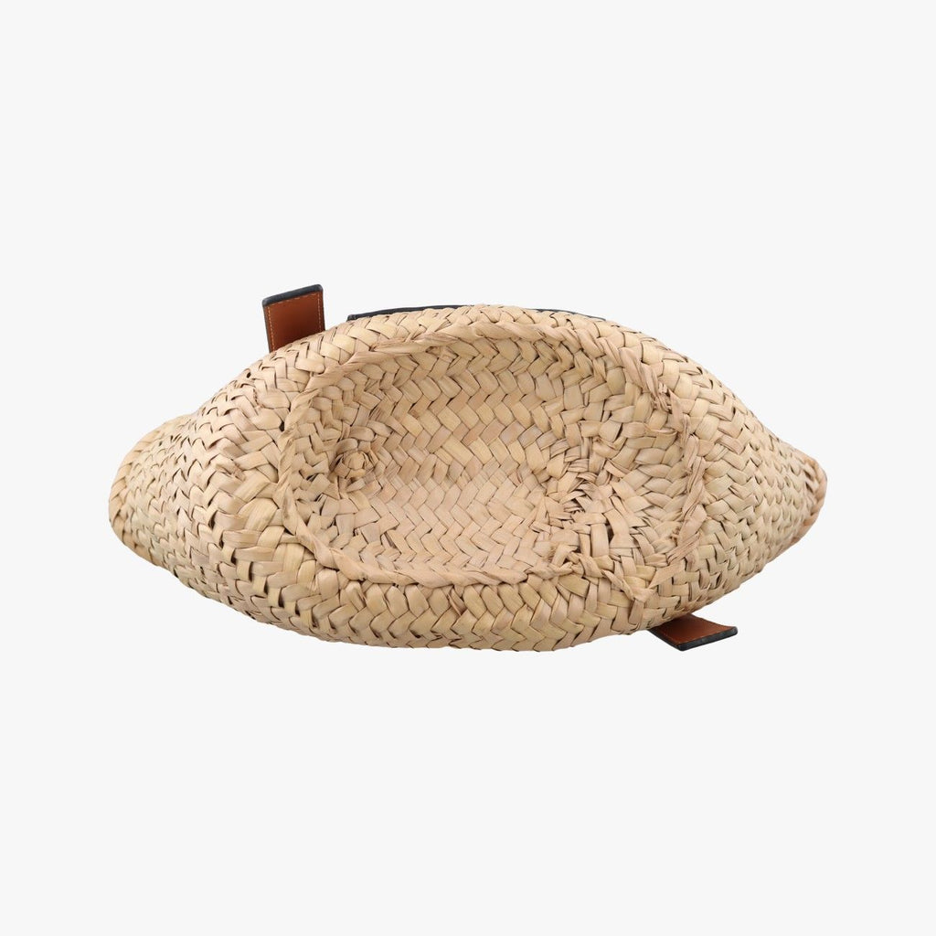 Loewe Basket Beige Brown Leather Raffia — view 3
