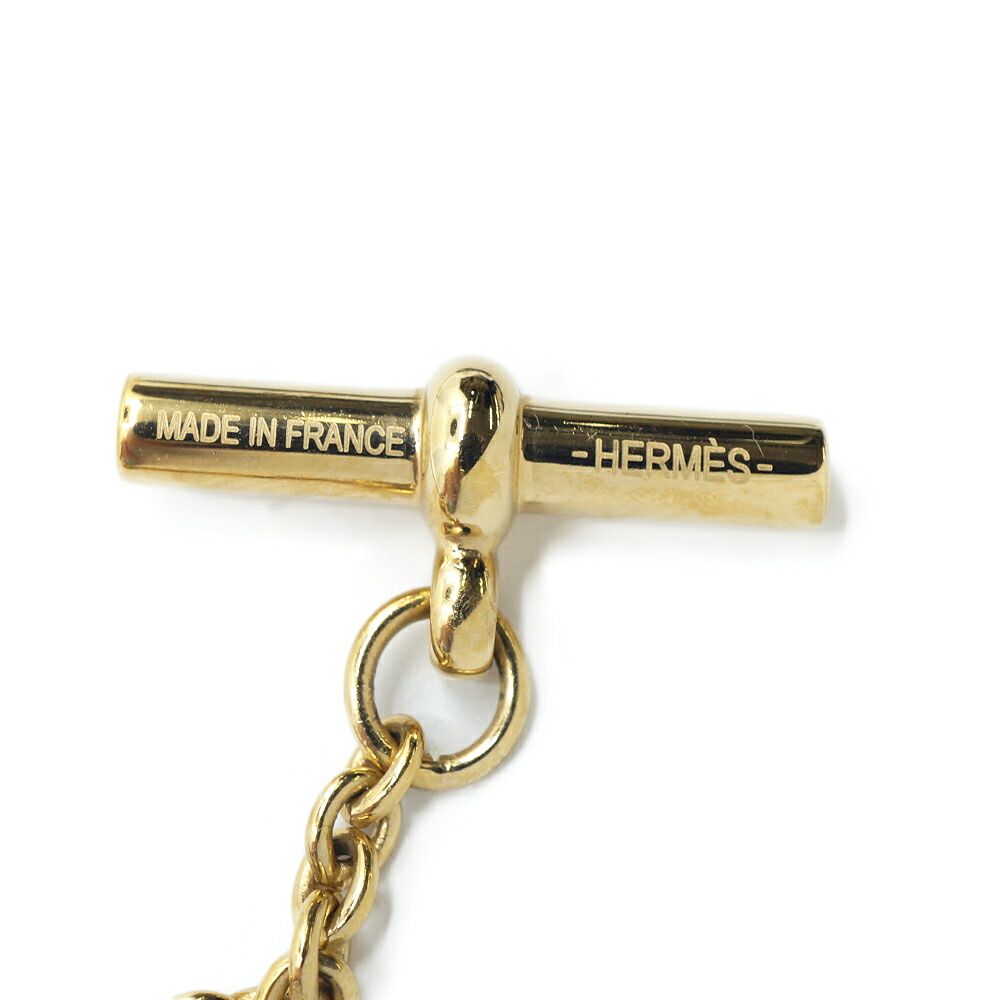 Hermes Chaine D'ancre Pendant Buffalo Horn Metal Brown Black Gold Necklace — view 5