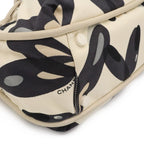 Chanel Tote Shoulder Bag All Over Print Canvas Leather Ivory Black Gray Silver — view 3