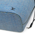 Louis Vuitton Epi Denim Neverfull MM Tote Shoulder Bag Leather Blue Pouch — view 3
