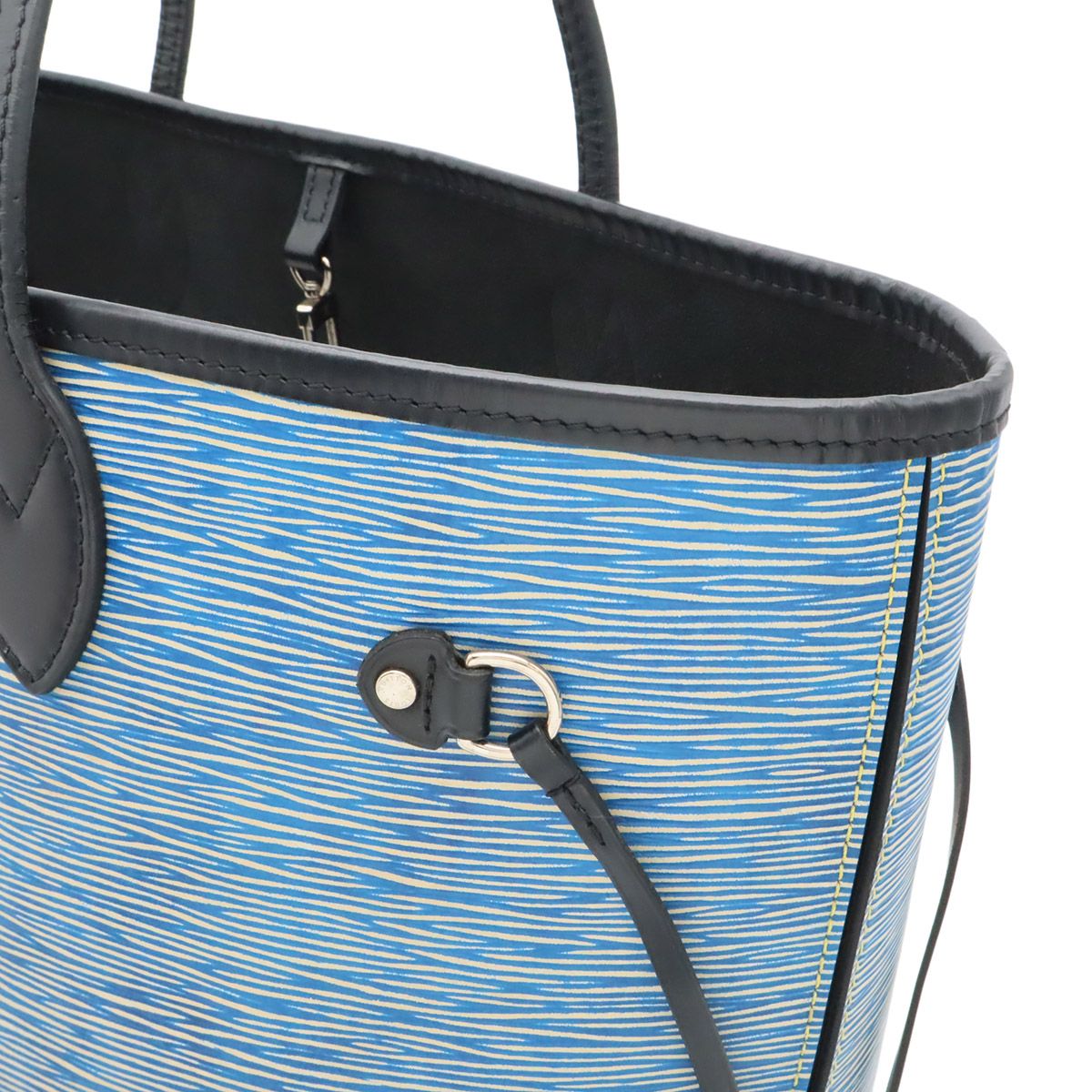 Louis Vuitton Epi Denim Neverfull MM Tote Shoulder Bag Leather Blue Pouch — view 6