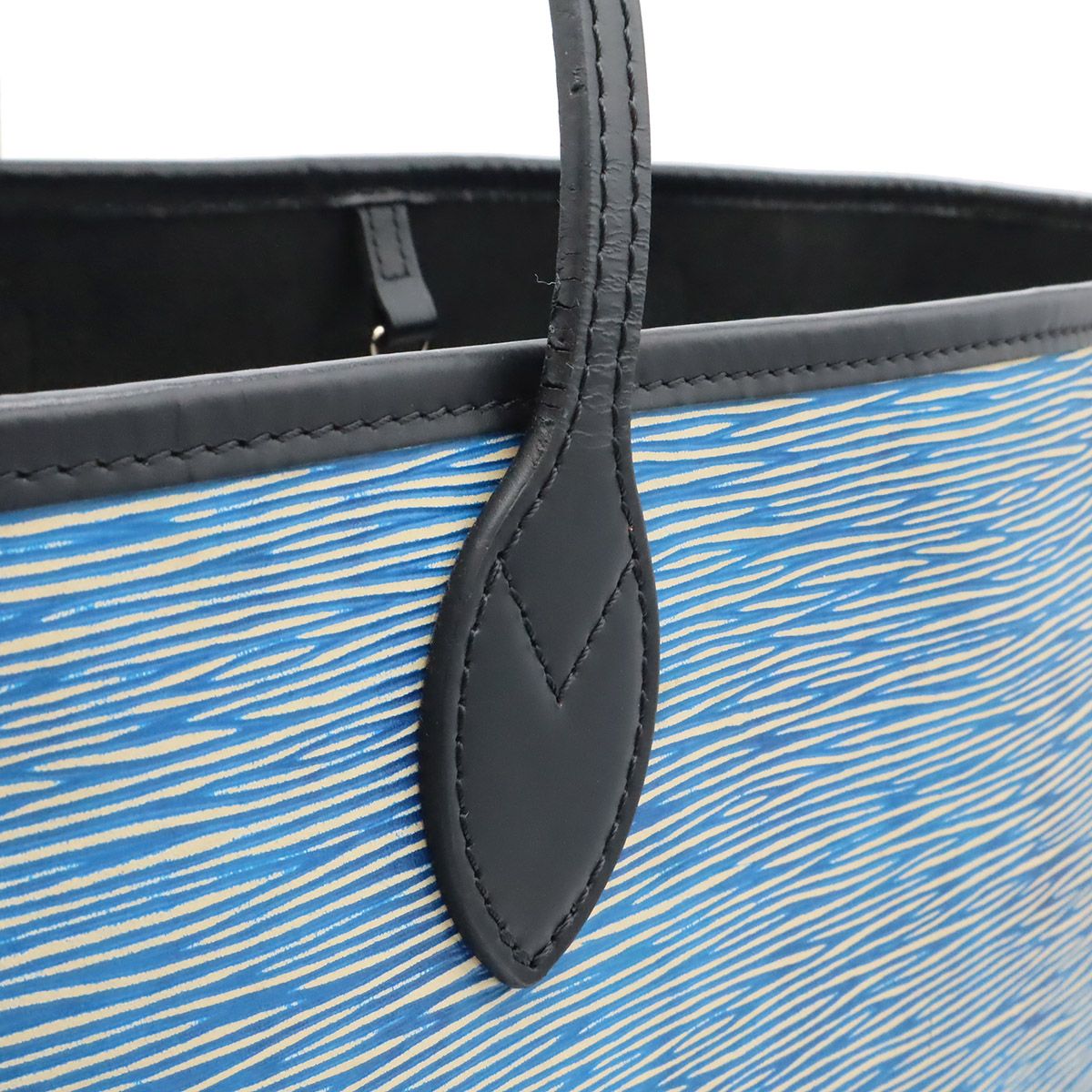 Louis Vuitton Epi Denim Neverfull MM Tote Shoulder Bag Leather Blue Pouch — view 7