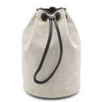 Hermes Sac Marine Receif MM Shoulder Bag Drawstring Toile H Leather Light Gray