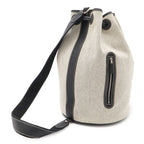 Hermes Sac Marine Receif MM Shoulder Bag Drawstring Toile H Leather Light Gray — view 2