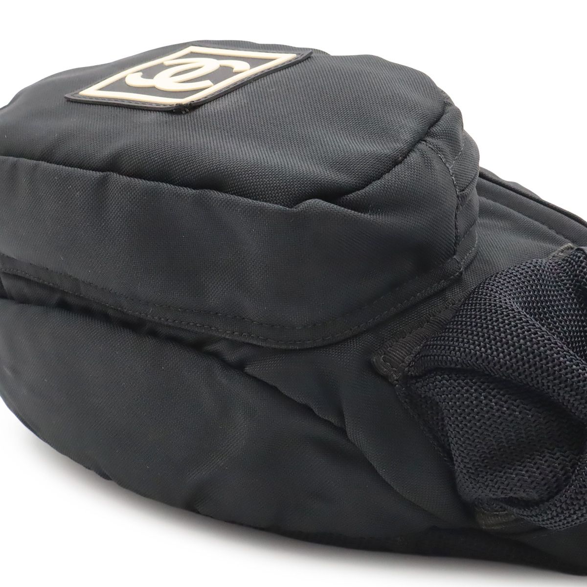 Chanel Sports Line CC Logo Waist Pouch Bag Nylon Canvas Black — view 3