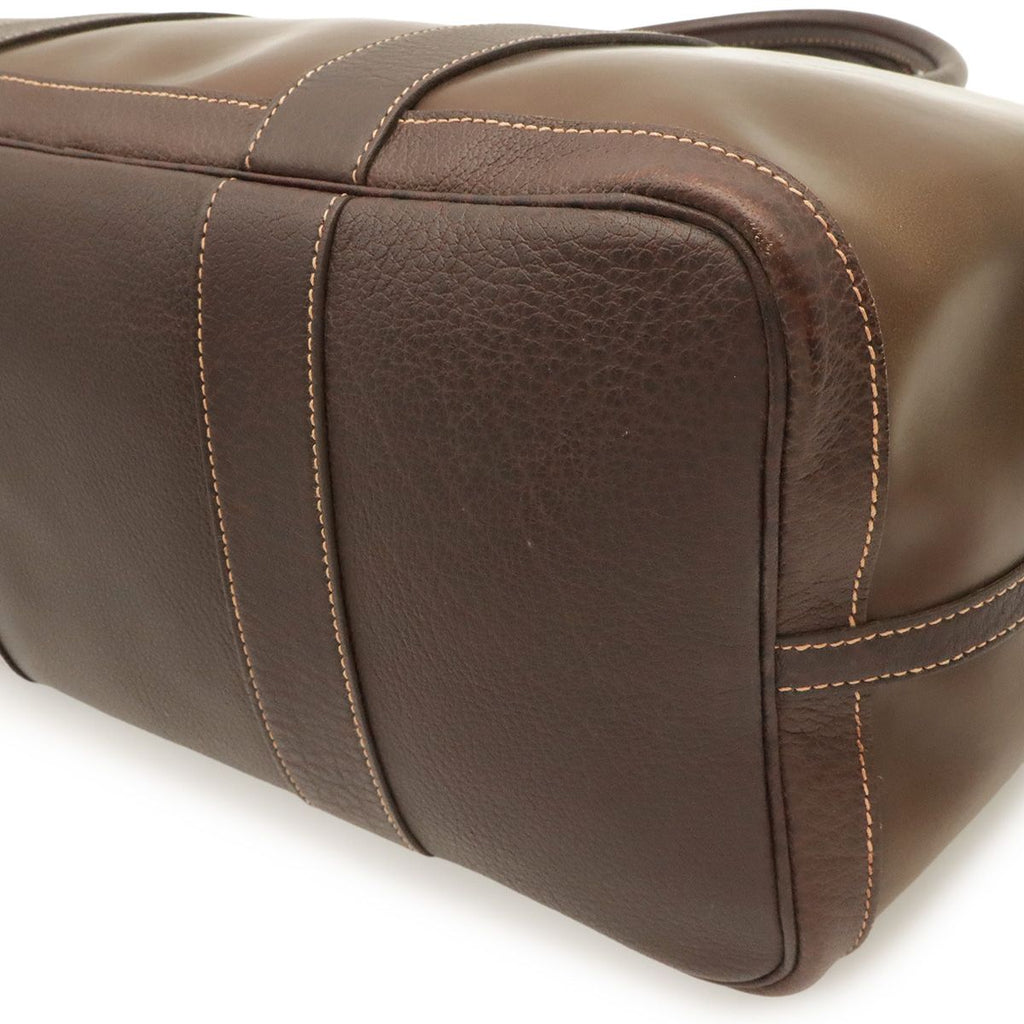 Hermes Garden Party PM Tote Bag Amazonia Leather Khaki Brown Silver — view 3