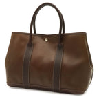 Hermes Garden Party PM Tote Bag Amazonia Leather Khaki Brown Silver — view 2