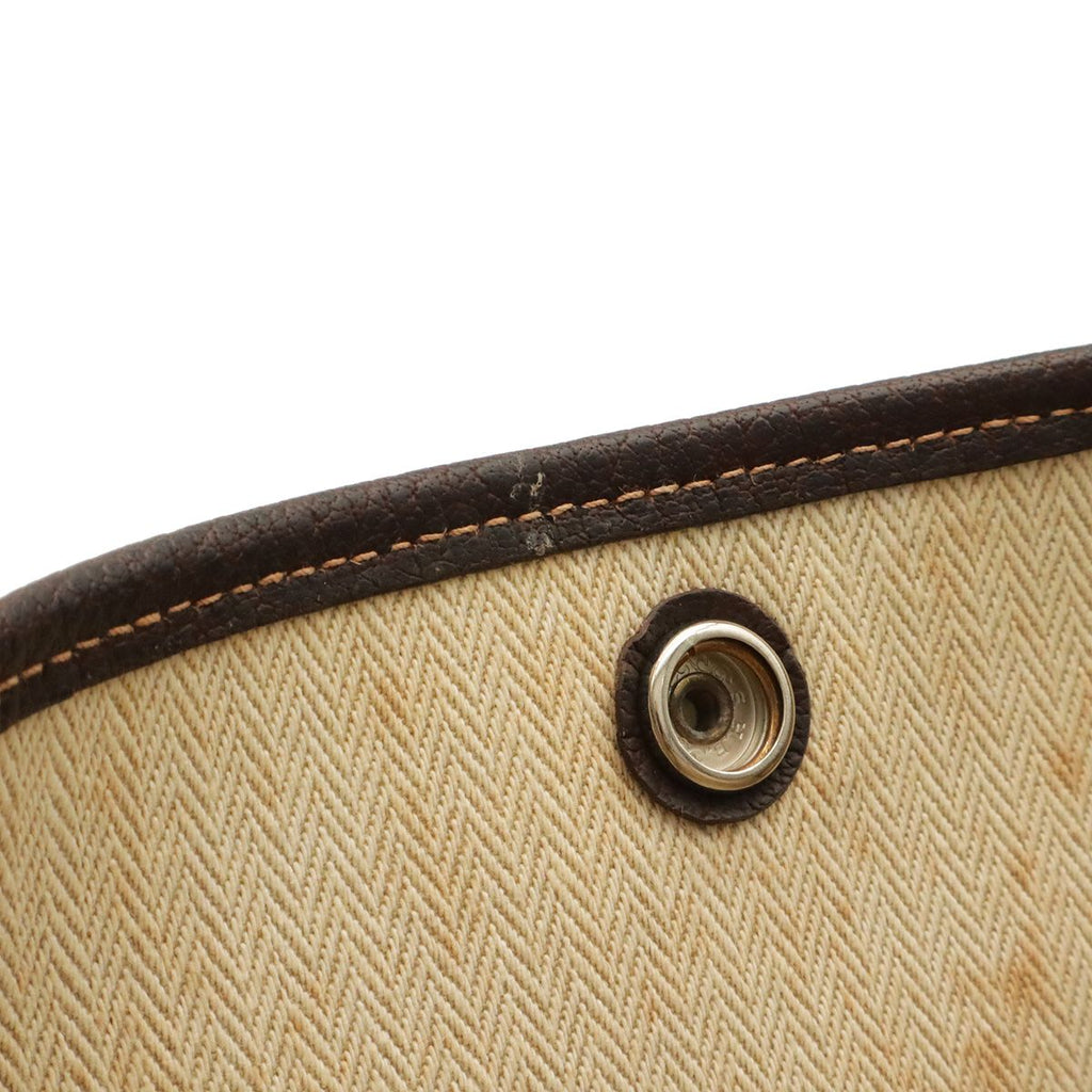 Hermes Garden Party PM Tote Bag Amazonia Leather Khaki Brown Silver — view 7