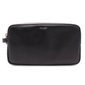 Saint Laurent Paris Exclusive Double Zip Clutch Grooming Case Leather Black