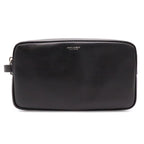 Saint Laurent Paris Exclusive Double Zip Clutch Grooming Case Leather Black