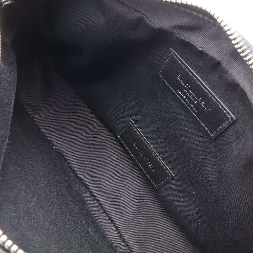 Saint Laurent Paris Exclusive Double Zip Clutch Grooming Case Leather Black — view 8
